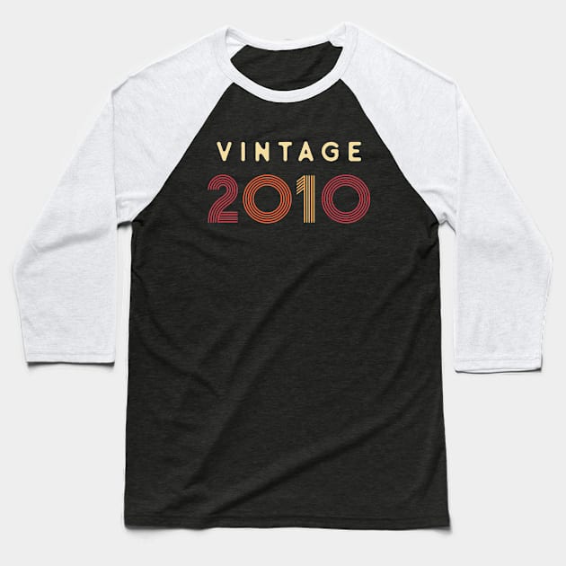 Vintage 2010 Retro Color Baseball T-Shirt by silentboy